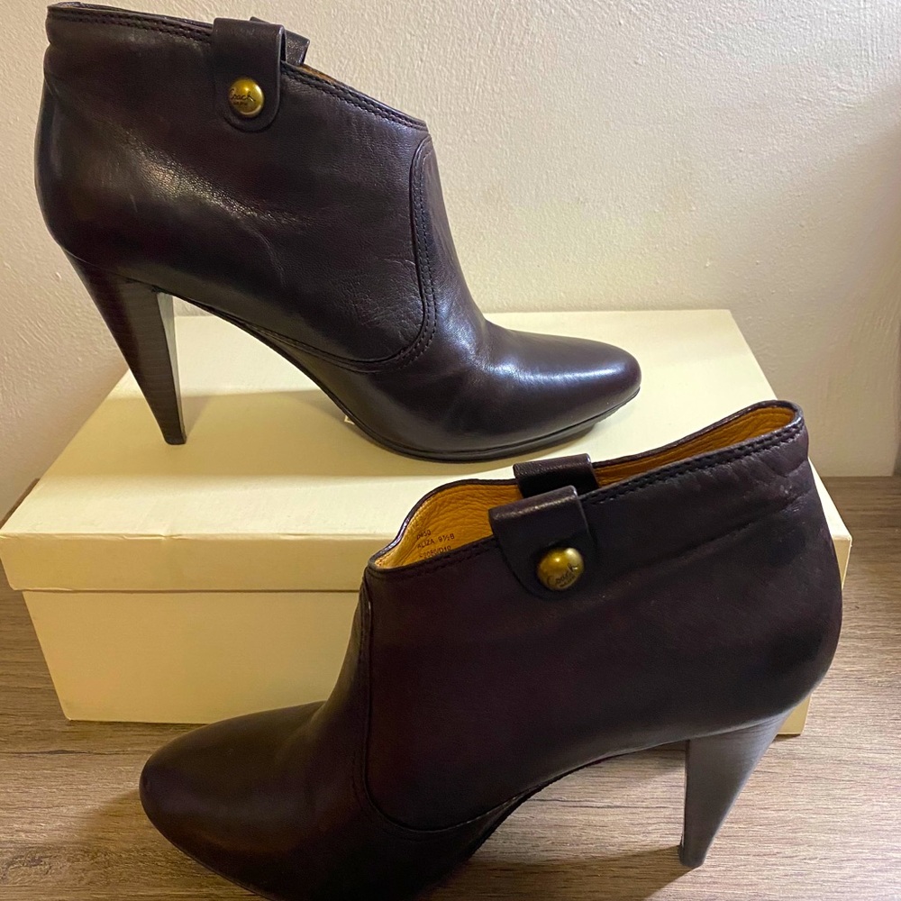 COACH Authentic Leather Ankle Boots